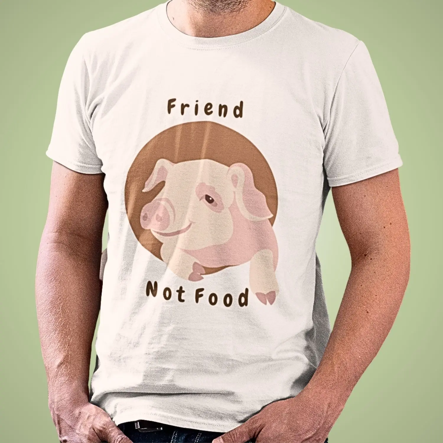 camiseta com desenho de um porquinho