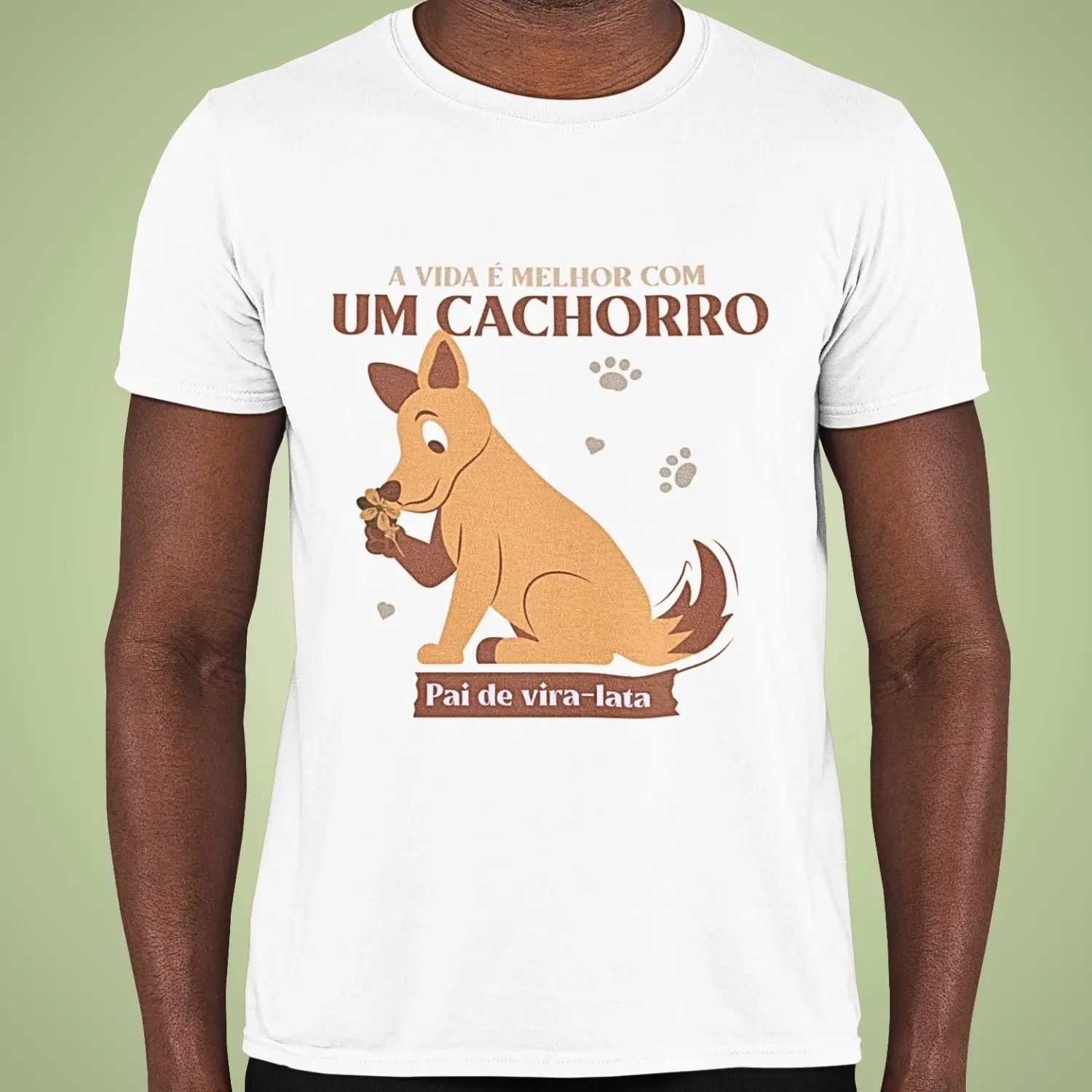 camiseta com desenho de vira-lata