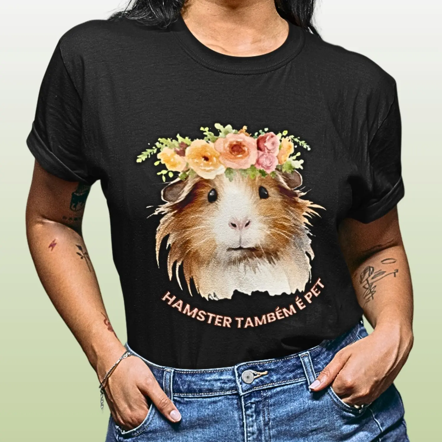 camiseta com a imagem de um hamster