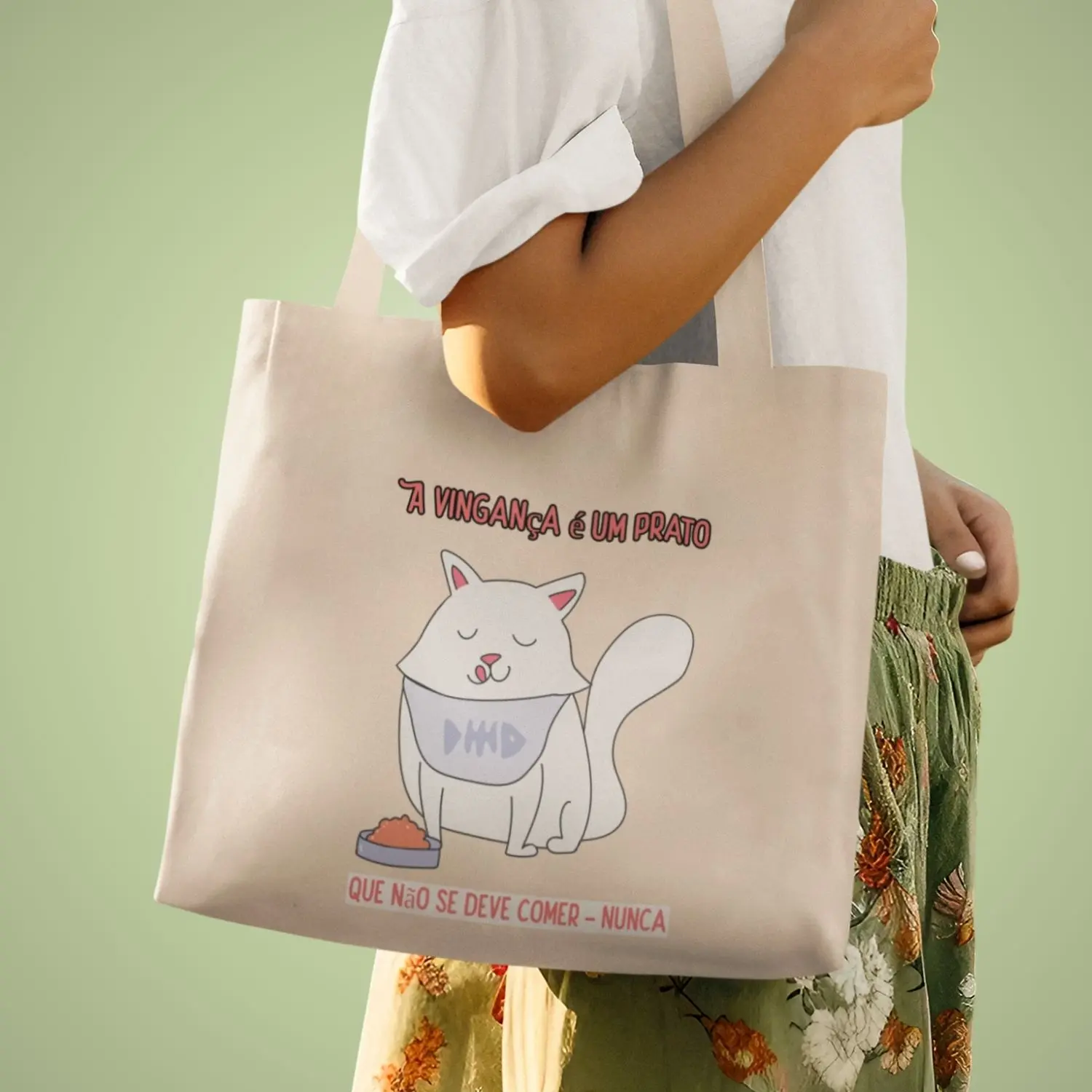 Ecobag de gato com frase divertida