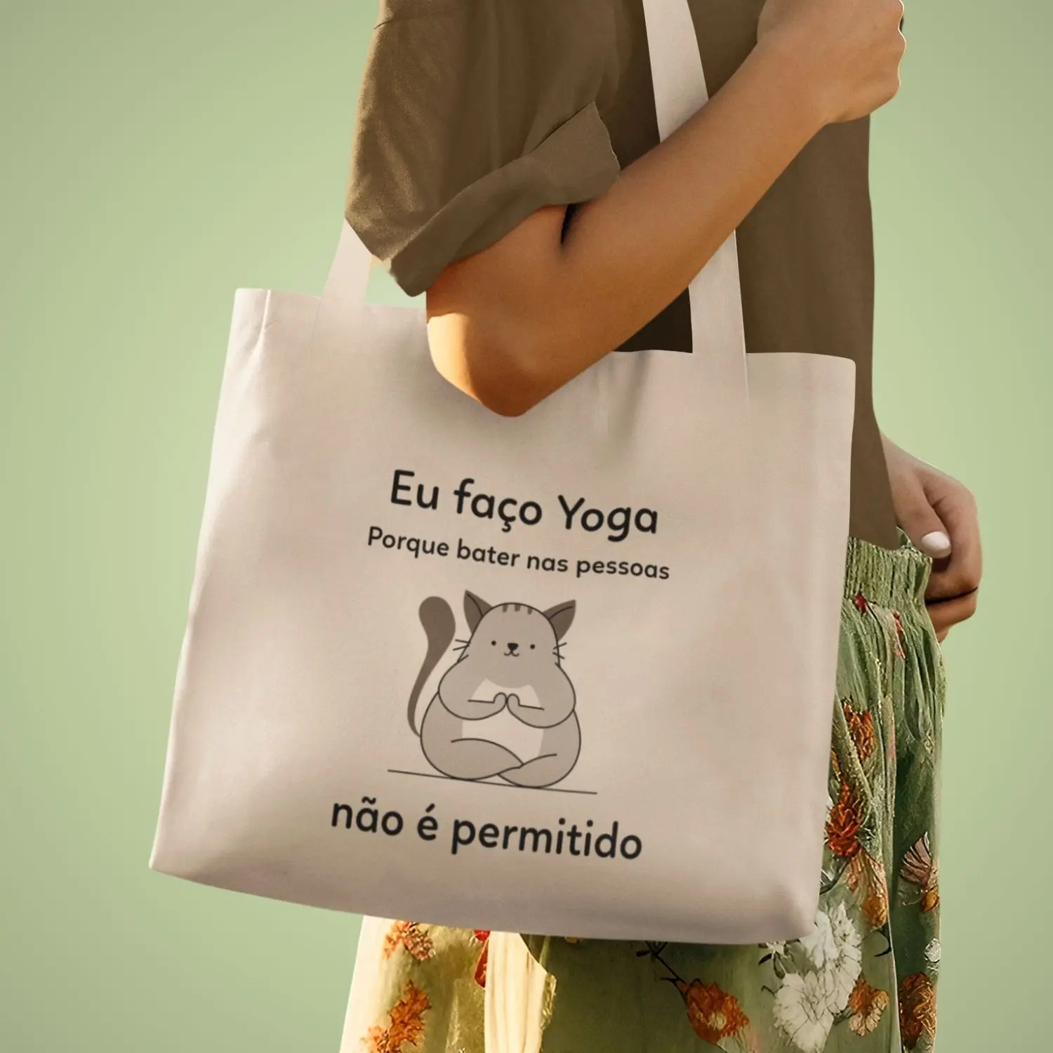 Ecobag de gato com frase divertida